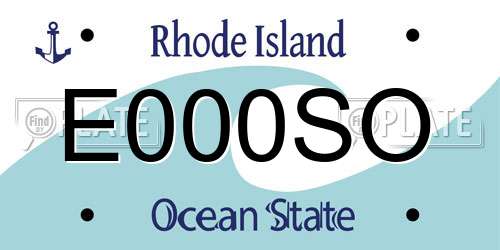 E000SO Rhode Island License Plate