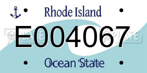 E004067 Rhode Island License Plate