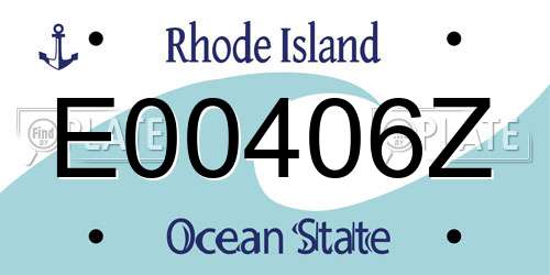 E00406Z Rhode Island License Plate
