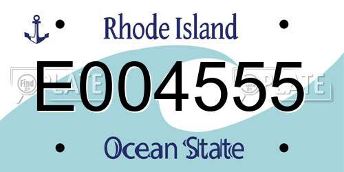 E004555 Rhode Island License Plate