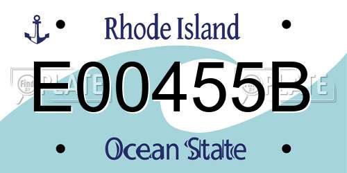 E00455B Rhode Island License Plate