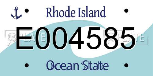 E004585 Rhode Island License Plate