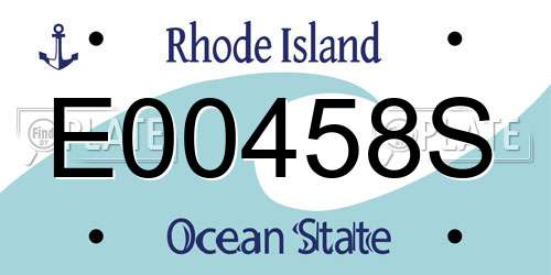 E00458S Rhode Island License Plate