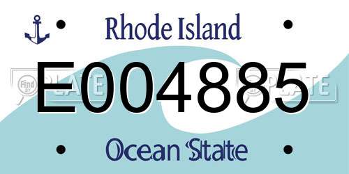 E004885 Rhode Island License Plate