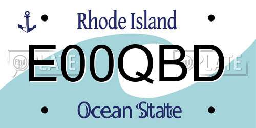 E00QBD Rhode Island License Plate