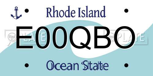 E00QBO Rhode Island License Plate