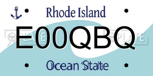 E00QBQ Rhode Island License Plate