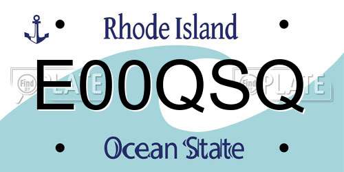 E00QSQ Rhode Island License Plate
