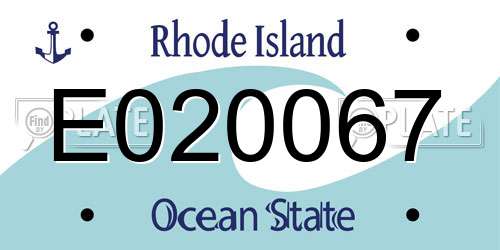 E020067 Rhode Island License Plate