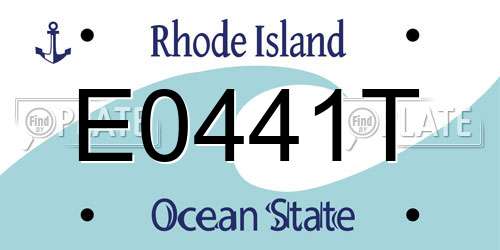 E0441T Rhode Island License Plate