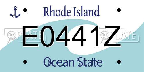 E0441Z Rhode Island License Plate
