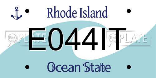 E044IT Rhode Island License Plate