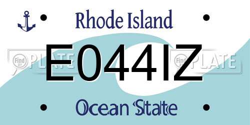 E044IZ Rhode Island License Plate