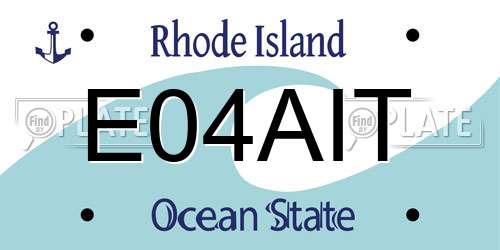 E04AIT Rhode Island License Plate