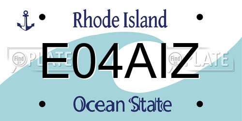 E04AIZ Rhode Island License Plate