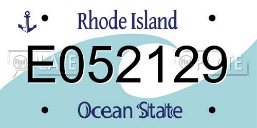 E052129 Rhode Island License Plate