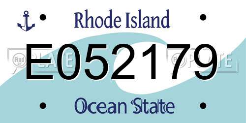 E052179 Rhode Island License Plate