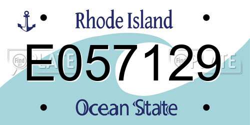 E057129 Rhode Island License Plate