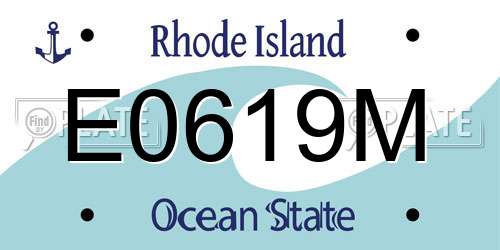 E0619M Rhode Island License Plate