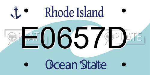 E0657D Rhode Island License Plate