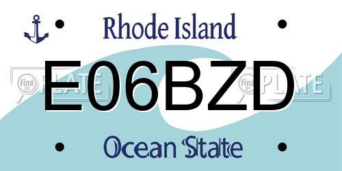 E06BZD Rhode Island License Plate