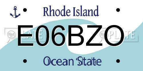 E06BZO Rhode Island License Plate