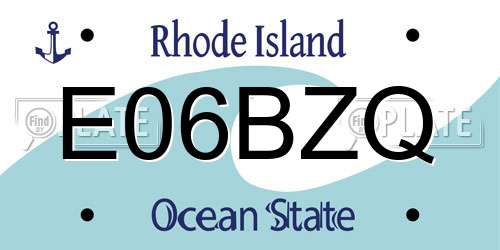 E06BZQ Rhode Island License Plate