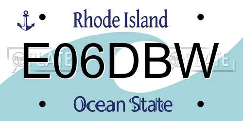E06DBW Rhode Island License Plate