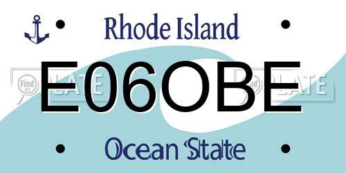 E06OBE Rhode Island License Plate