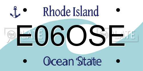 E06OSE Rhode Island License Plate