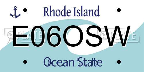 E06OSW Rhode Island License Plate
