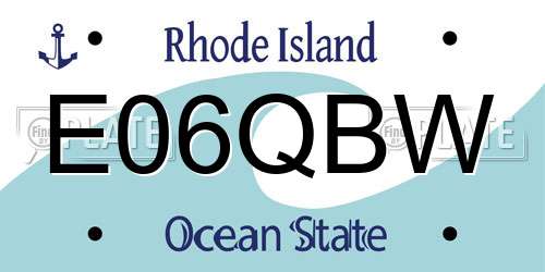 E06QBW Rhode Island License Plate