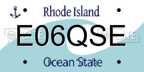 E06QSE Rhode Island License Plate