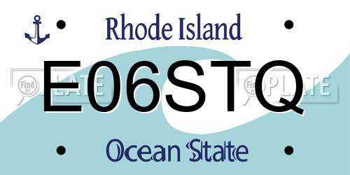 E06STQ Rhode Island License Plate