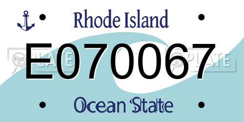 E070067 Rhode Island License Plate