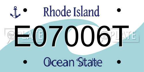 E07006T Rhode Island License Plate