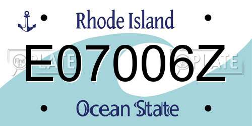 E07006Z Rhode Island License Plate