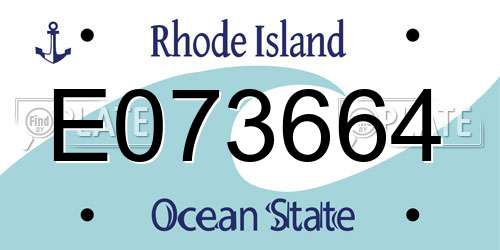 E073664 Rhode Island License Plate