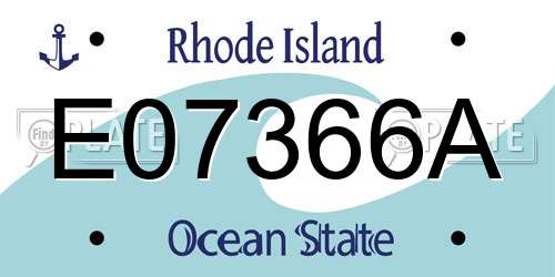 E07366A Rhode Island License Plate