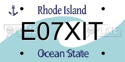 E07XIT Rhode Island License Plate