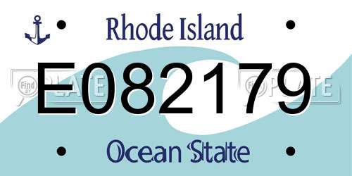 E082179 Rhode Island License Plate