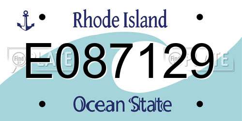 E087129 Rhode Island License Plate
