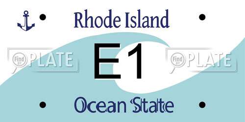 E1 Rhode Island License Plate