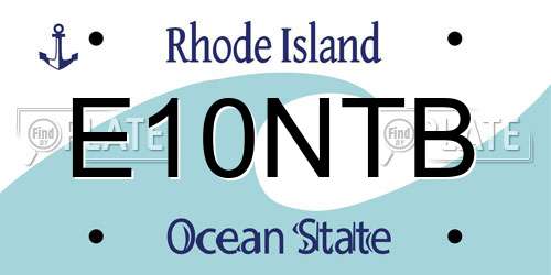 E10NTB Rhode Island License Plate