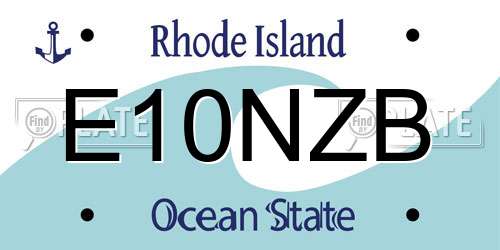 E10NZB Rhode Island License Plate