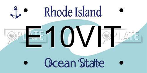 E10VIT Rhode Island License Plate
