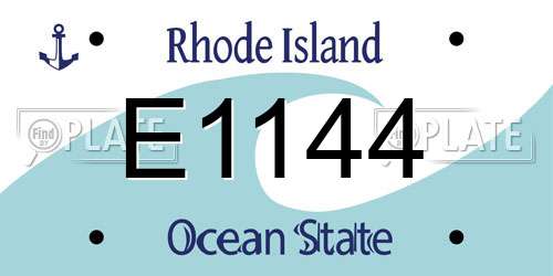 E1144 Rhode Island License Plate
