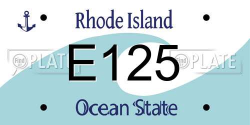 E125 Rhode Island License Plate