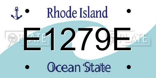 E1279E Rhode Island License Plate