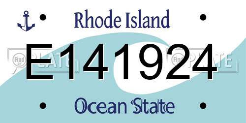 E141924 Rhode Island License Plate